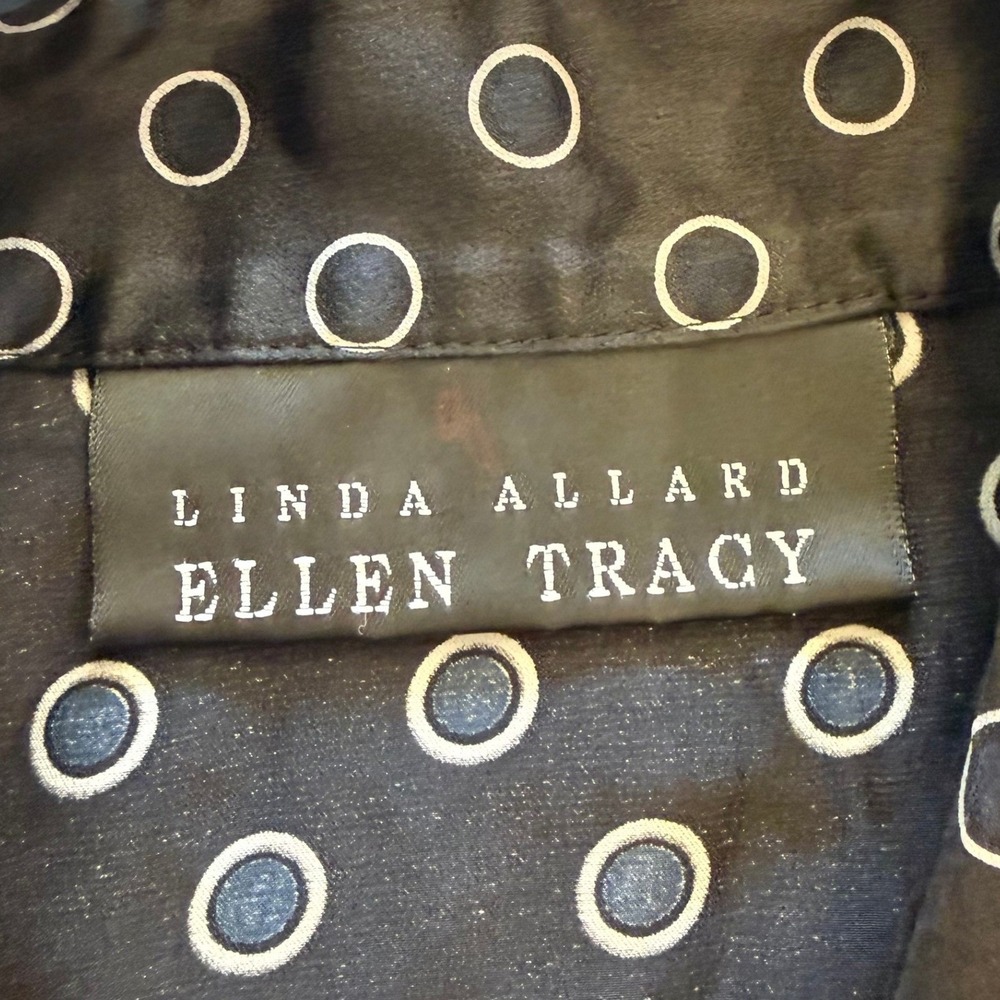 VTG 90s/ Y2K Linda Allard Ellen Tracy Polka Dot 100% Silk Blouse 6 EUC - Picture 6 of 12